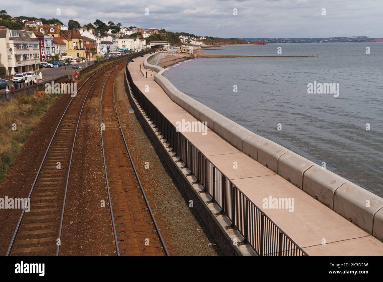Train line between Teignmouth and Dawlish in Devon Stock Photo - Alamy