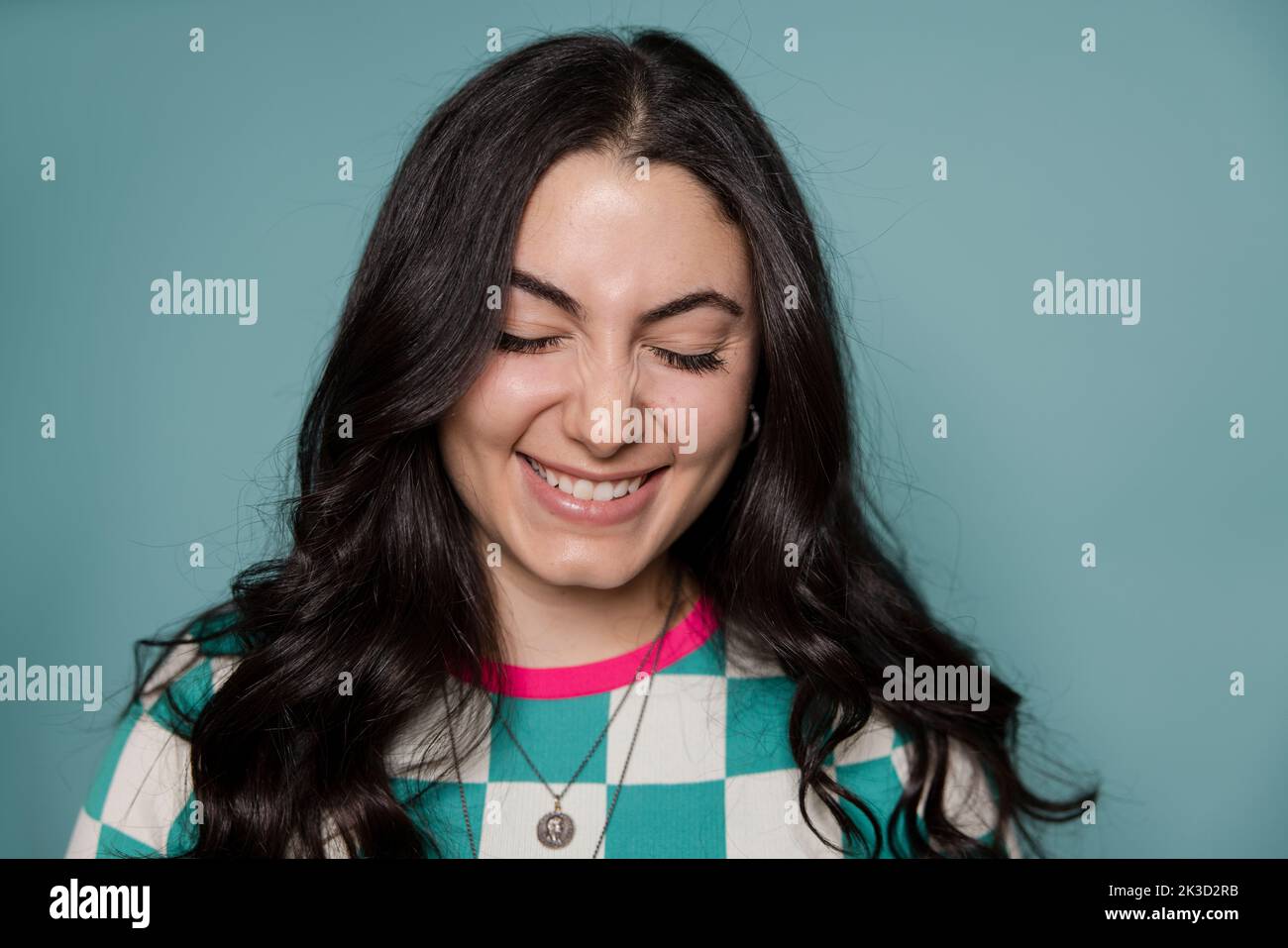 Portrait laughing woman black hair hi-res stock photography and images ...