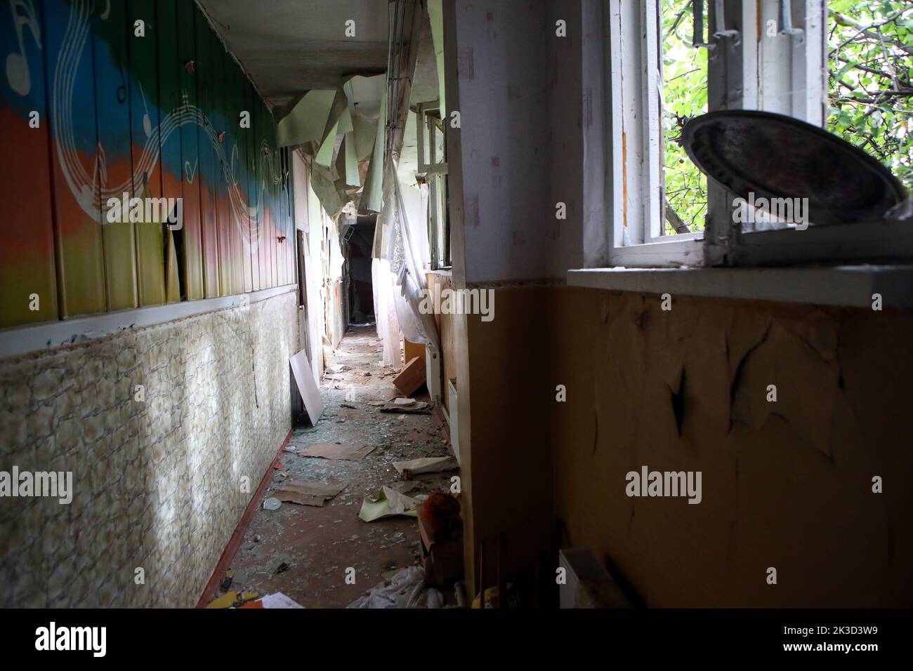 LYPTSI, UKRAINE SEPTEMBER 24, 2022 A corridor is pictured inside a