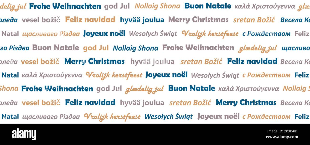 merry christmas greeting card banner - Merry Christmas Greeting Card Banner In Different Languages 2K3D481 