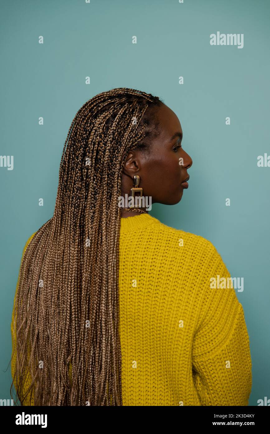 Blonde woman rear view hi-res stock photography and images - Alamy