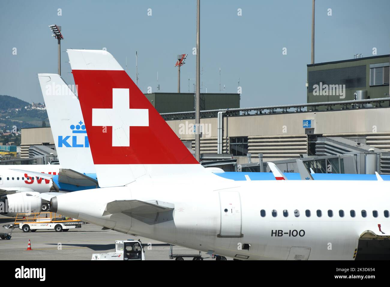 Swiss Air airplanes in Zurich Airport, Switzerland Stock Photo Alamy