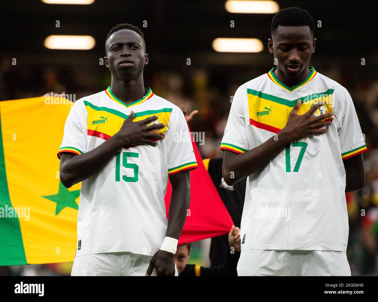 Krepin ORLEANS, FRANCE - SEPTEMBER 24: Krepin Diatta and Pape Matar Sarr of ...
