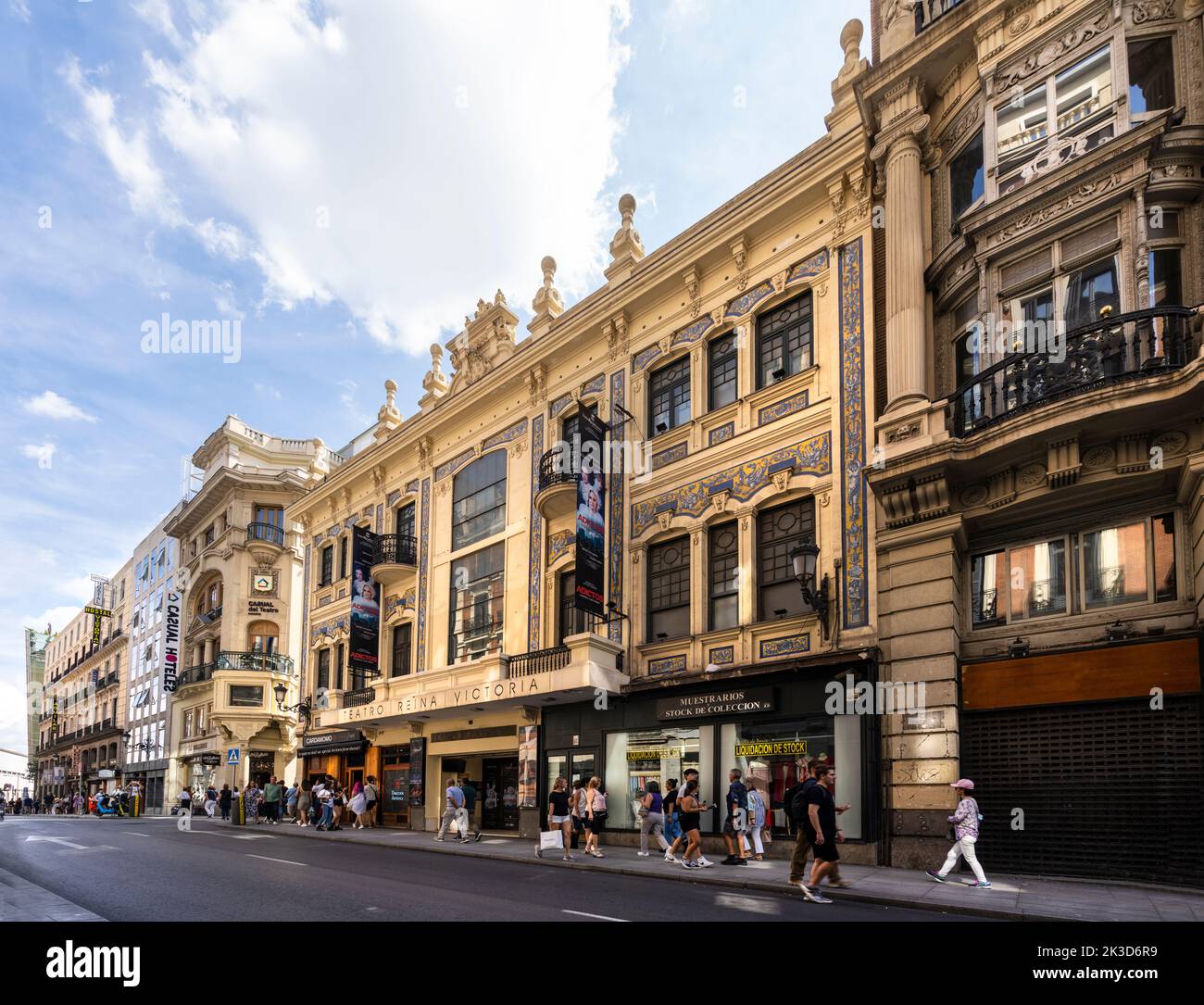 Madrid, Spain, September 2022. External view of the Reina Victoria theater in the city center Stock Photo