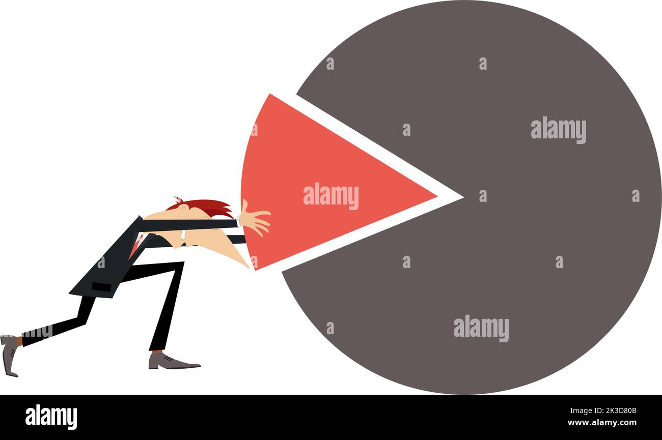 Usiness person last piece of market share pie chart. A businessman ...