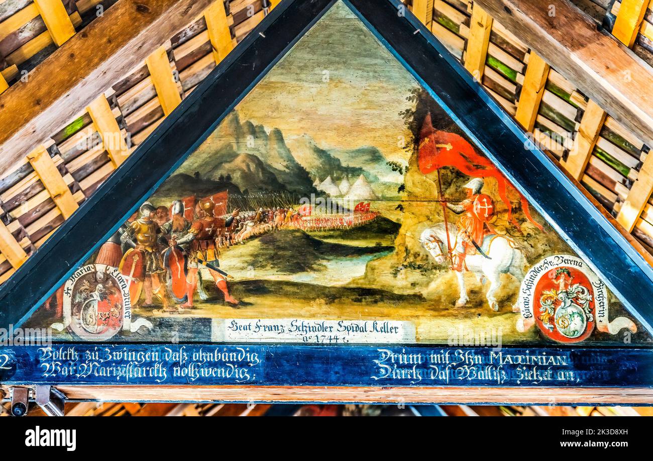 Roman Army Wooden Panel Painting Chapel Bridge Kapellbrucke Lucerne