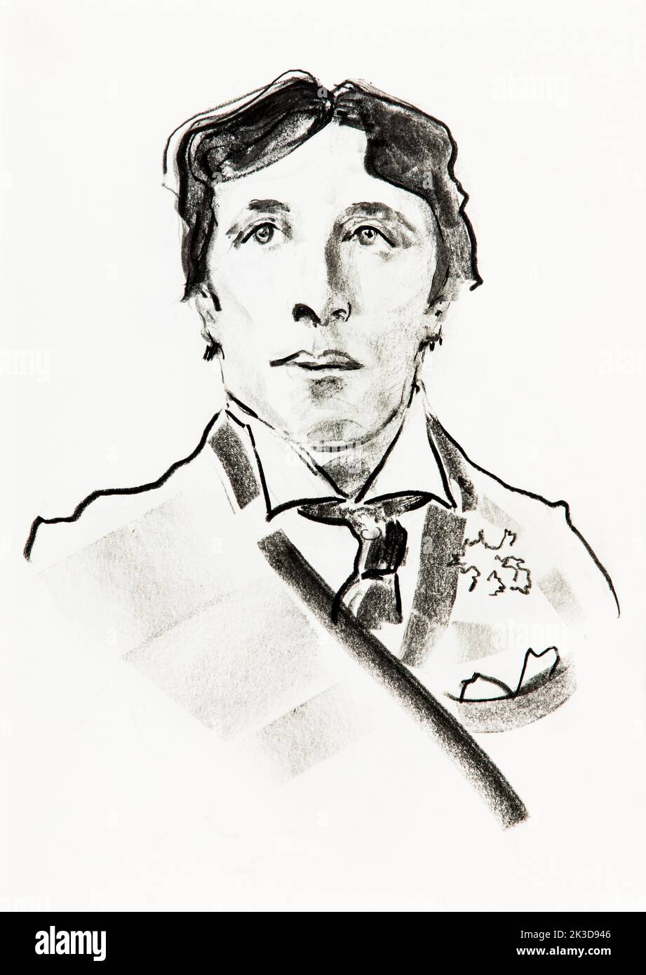 Oscar Wilde (dessin de Ewa KLOS) Stock Photo