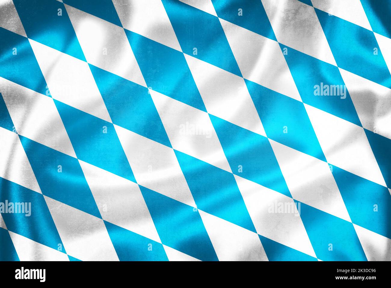 Grunge 3D illustration of Bavaria state of Germany flag, concept of Bavaria Stock Photo