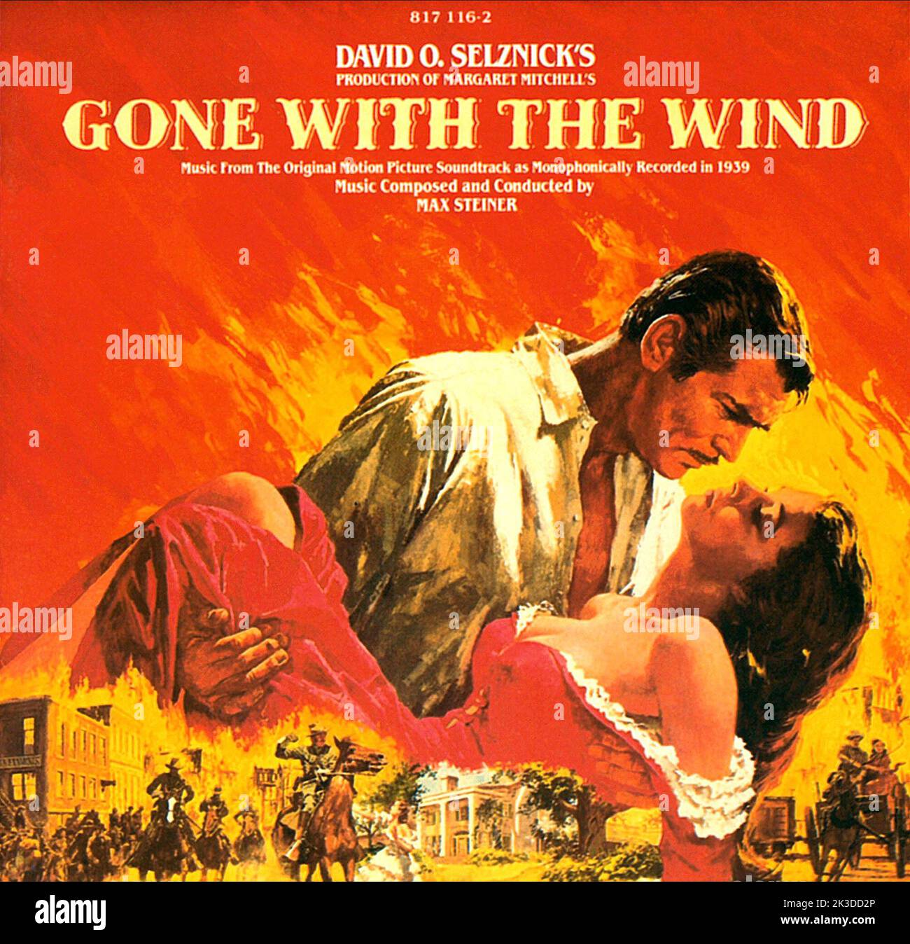 Gone With The Wind 1939. Gone With The Wind Movie Poster. Clark Gable, Vivien Leigh Stock Photo