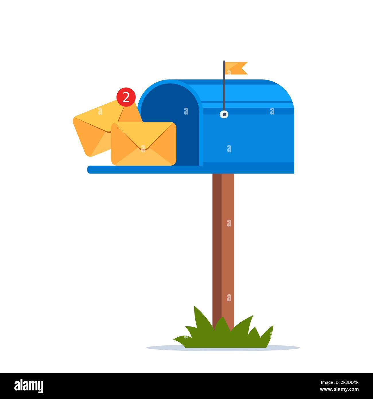Letters in an open mailbox stock illustration. Illustration of