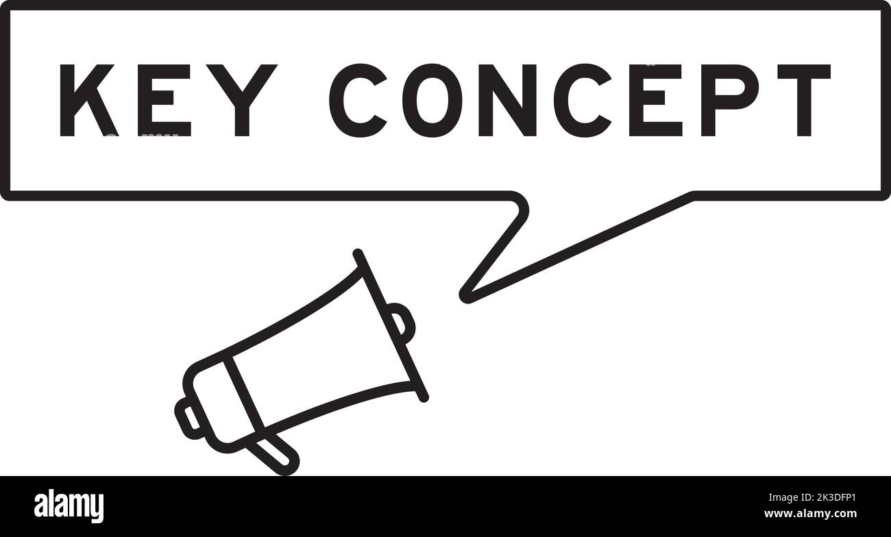 Megaphone icon with speech bubble in word key concept on white