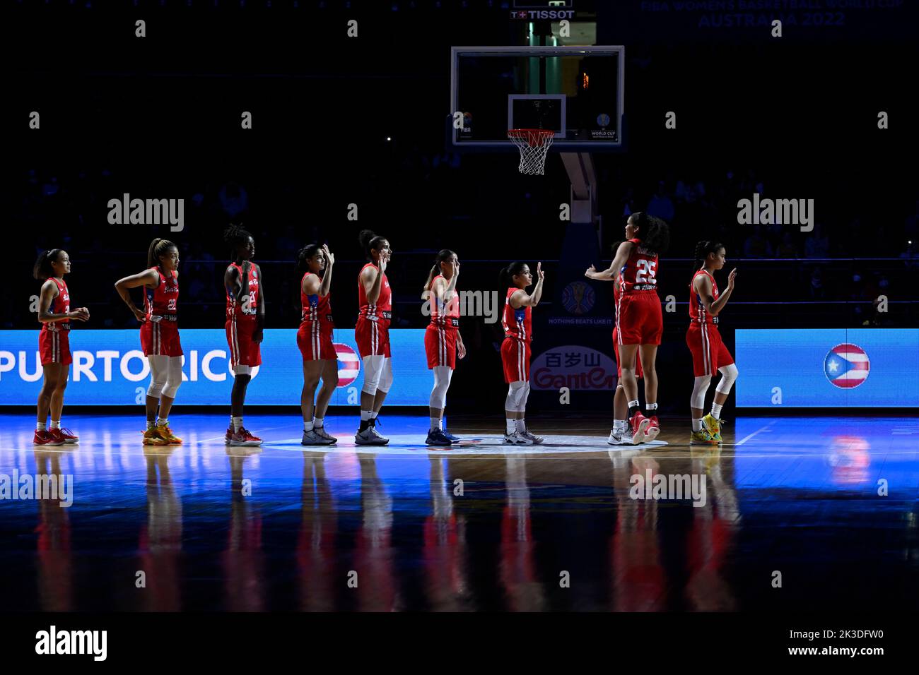 26th September 2022;  Sydney, Homebush, New South Wales, Australia, Women's World Cup Basketball, China versus Puerto Rico; Puerto Rico take to the court before the game Stock Photo