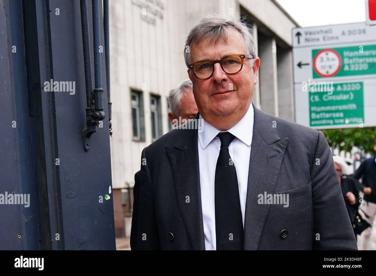 The Earl Marshal, the Duke of Norfolk, at Lavender Hill Magistrates' Court, London, where he has been banned from driving for six months after pleading guilty to using his mobile phone while driving. Edward Fitzalan-Howard, who was responsible for organising the Queen's funeral, was stopped by police on April 7 after officers spotted him using the device as his BMW cut across their vehicle after going through a red light in Battersea, south-west London. Picture date: Monday September 26, 2022. Stock Photo