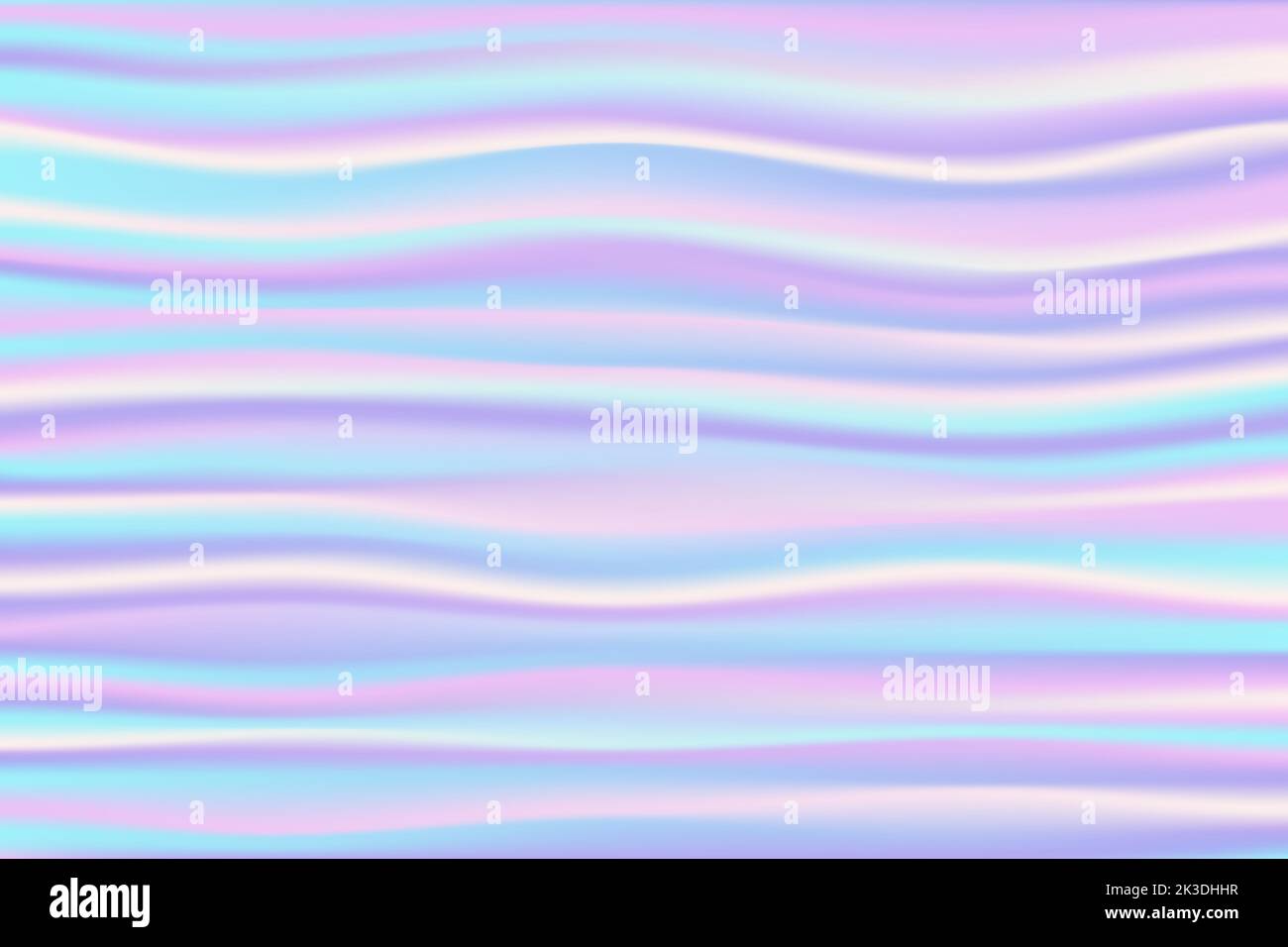 Holographic striped gradient background. Iridescent neon texture with abstract pattern. Rainbow unicorn wallpaper. Vector illustration. Stock Vector