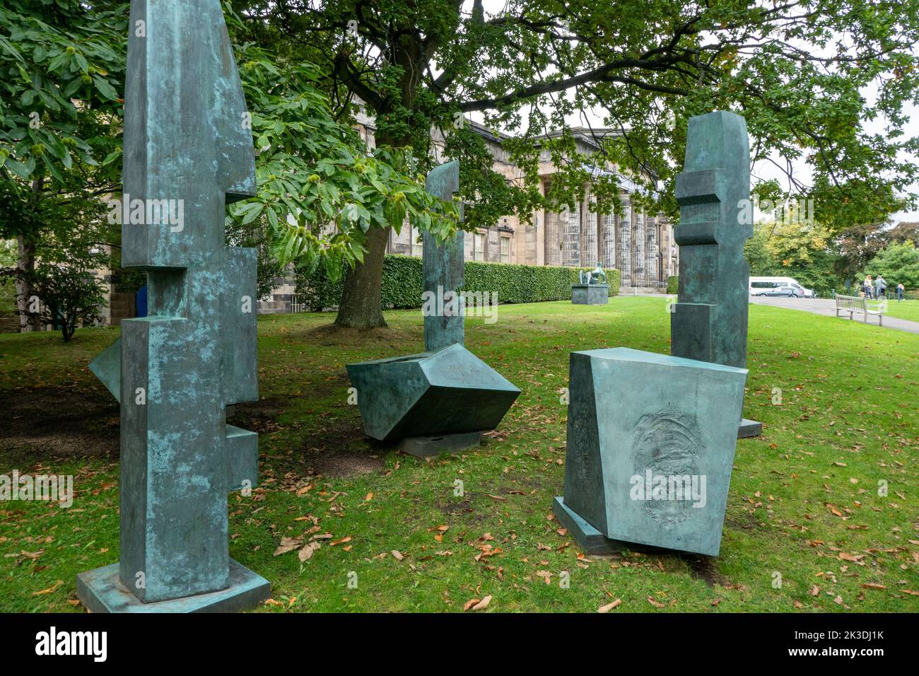 Conversation with Magic Stones in garden of  Scottish National Gallery of Modern Art in Edinburgh, Scotland Stock Photo