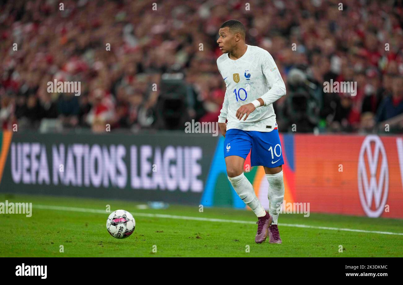 Parken, Copenhagen, Denmark. 25th Sep, 2022. Kylian Mbappé (France ...