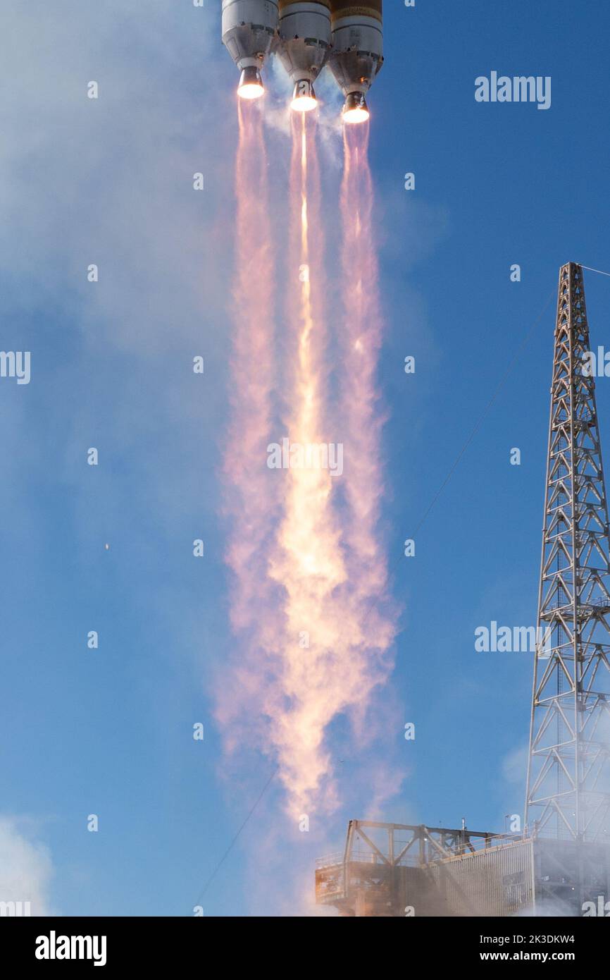 Sep 24, 2022; Lompoc, California, USA; The Delta IV Heavy rocket launches from Vandenberg Space
