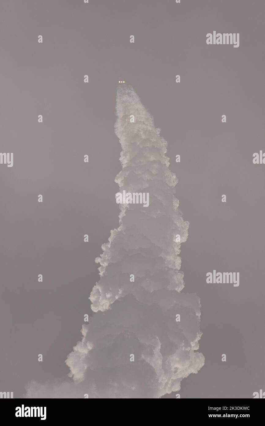 Sep 24, 2022; Lompoc, California, USA; The Delta IV Heavy rocket launches from Vandenberg Space