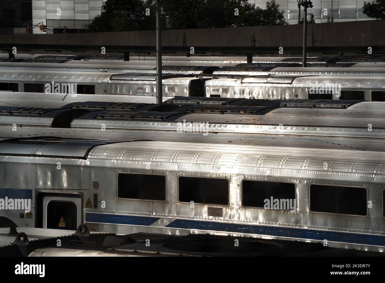 many train wagons in new york city usa Stock Photo Alamy
