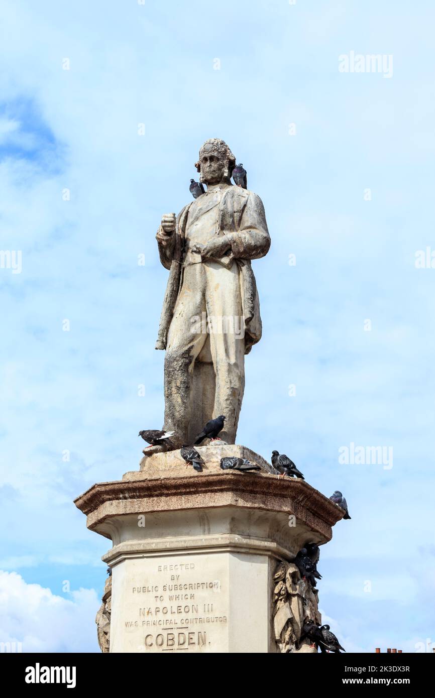 A statue of Richard Cobden, the English Radical and Liberal politician responsible for the repeal of the Corn Laws, Camden Town, London, UK Stock Photo