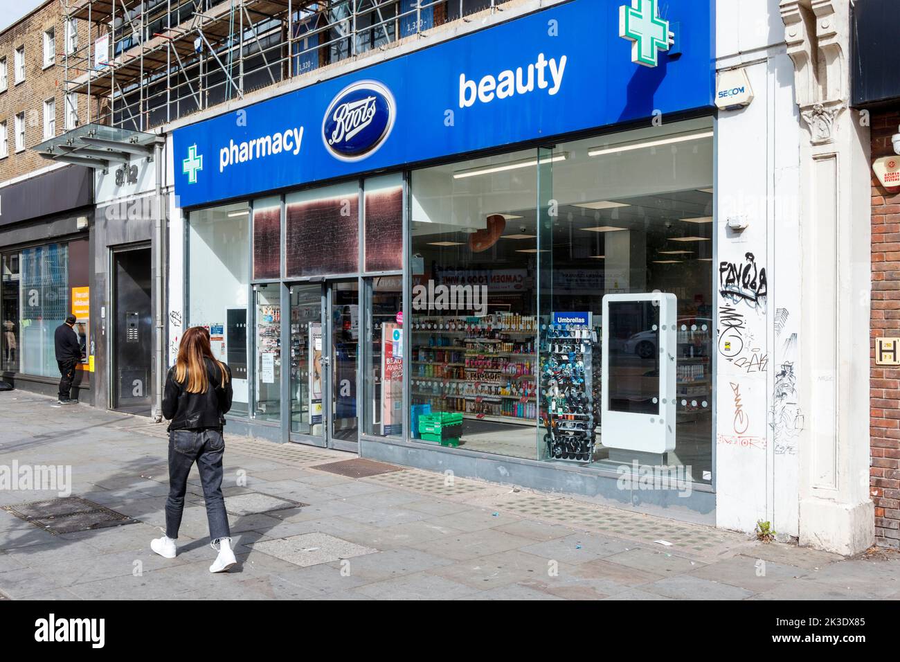 Boots pharmacy on Camden High Street, London, UK Stock Photo