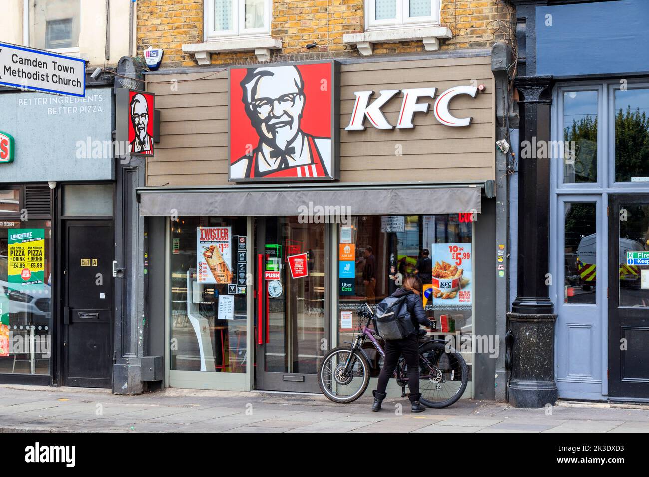 A branch of KFC on Camden High Street, London, UK Stock Photo
