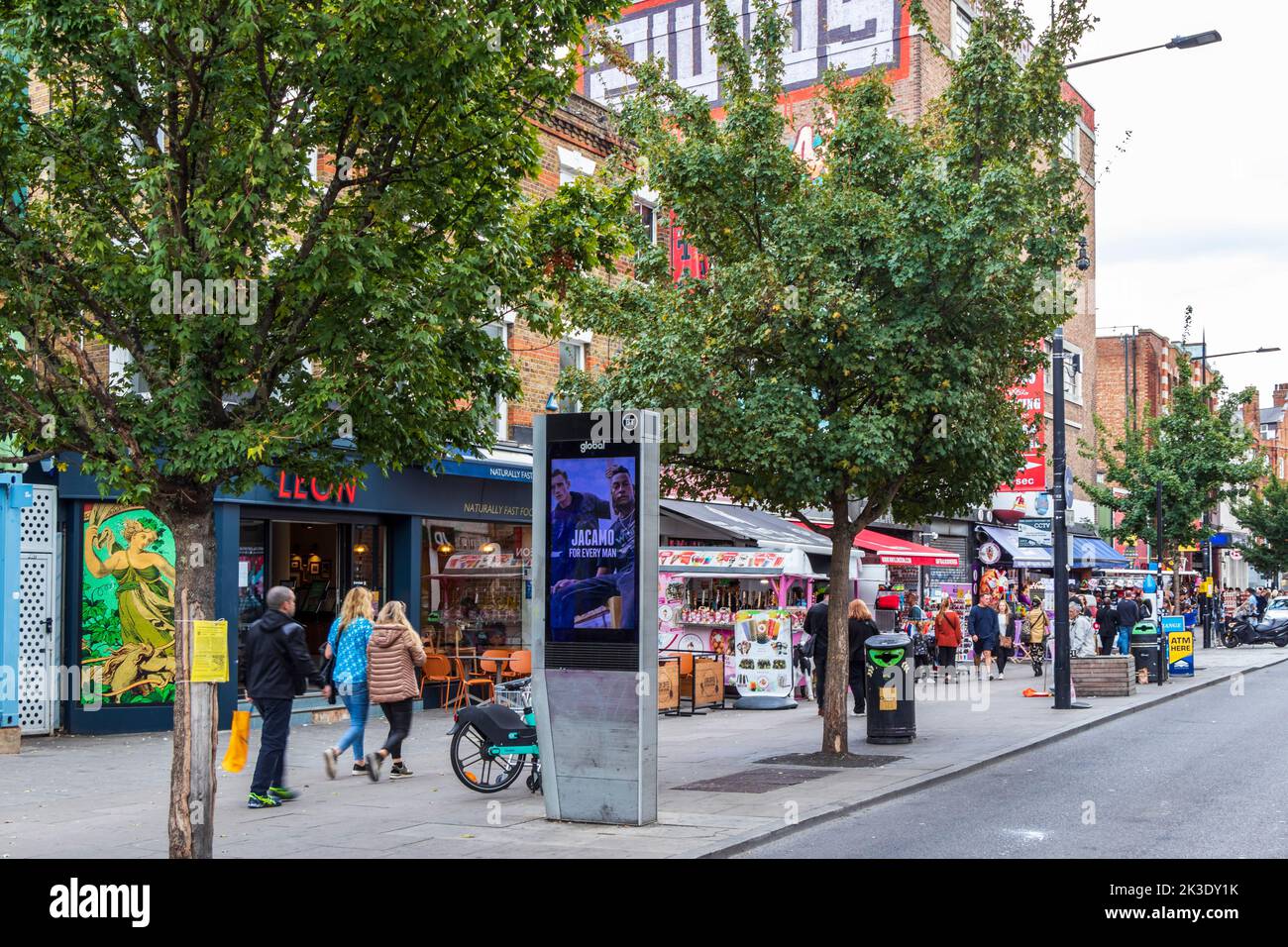 Shops and stalls in Camden High Street, London, UK Stock Photo