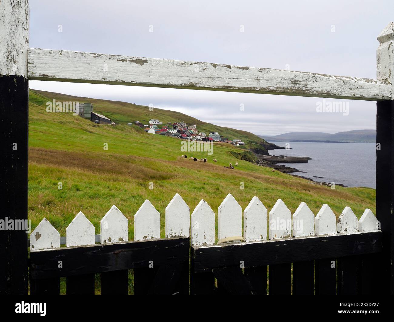 Cemetery, gate, Skúvoy, Faroe Islands Stock Photo