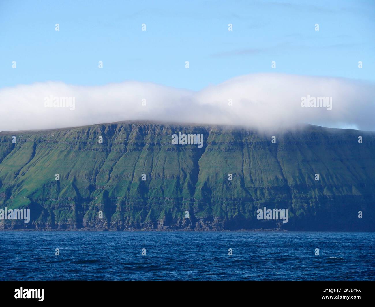 Stora Dimun from Suðuroy ferry, Faroes Stock Photo