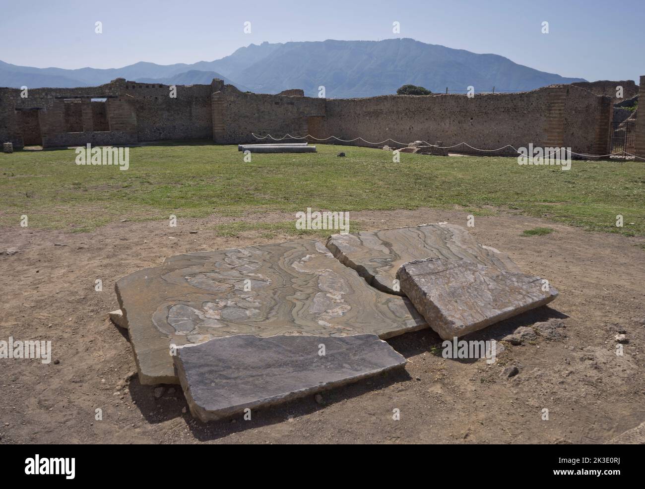 Visitors and views of Pompeii archaelogical site near Naples,Italy Stock Photo