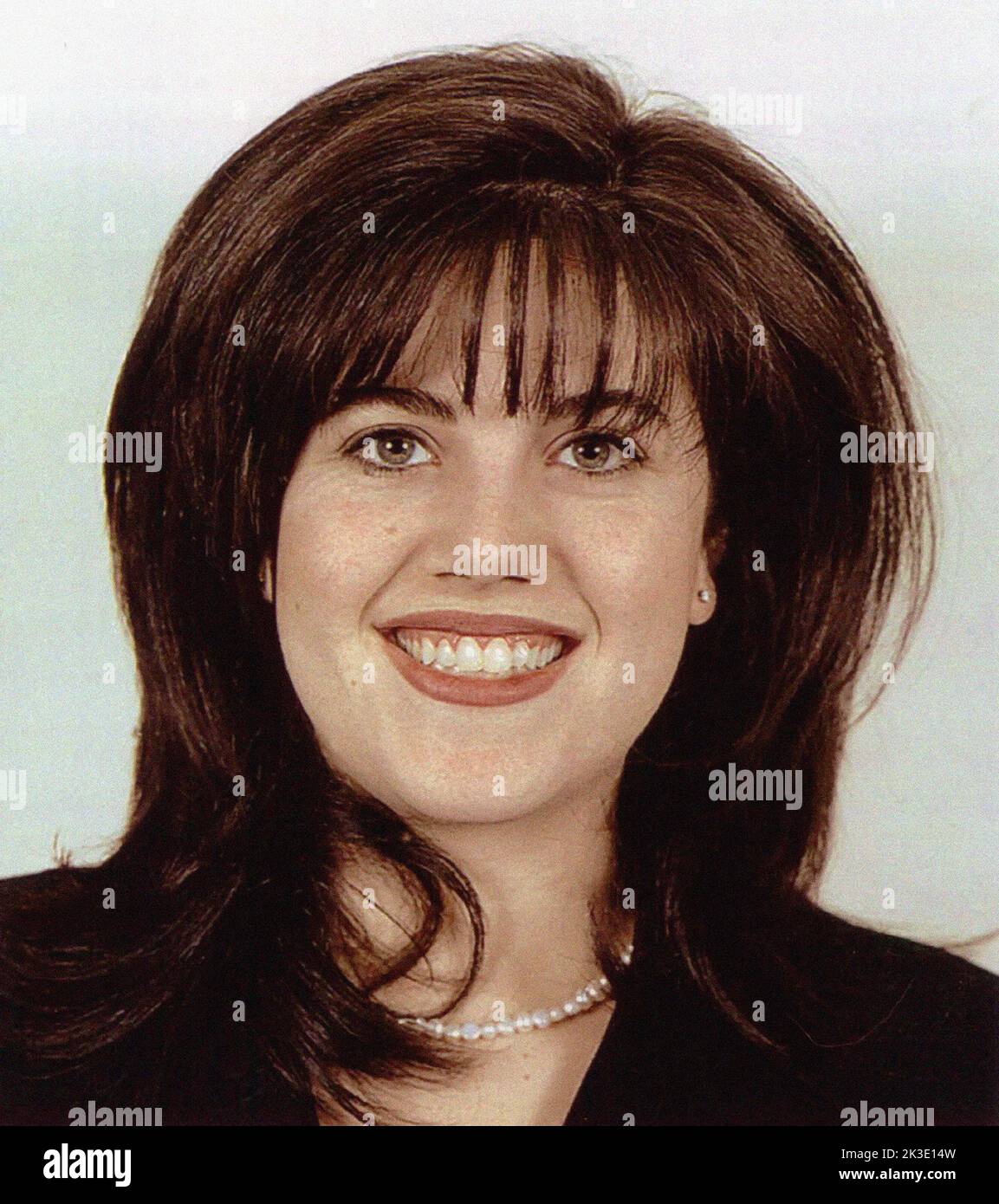 thumbnail image 2 of Bill Clinton Impeachment Tee – Monica Lewinsky Intern ID Photo Men's White T-Shirt 2 of 6