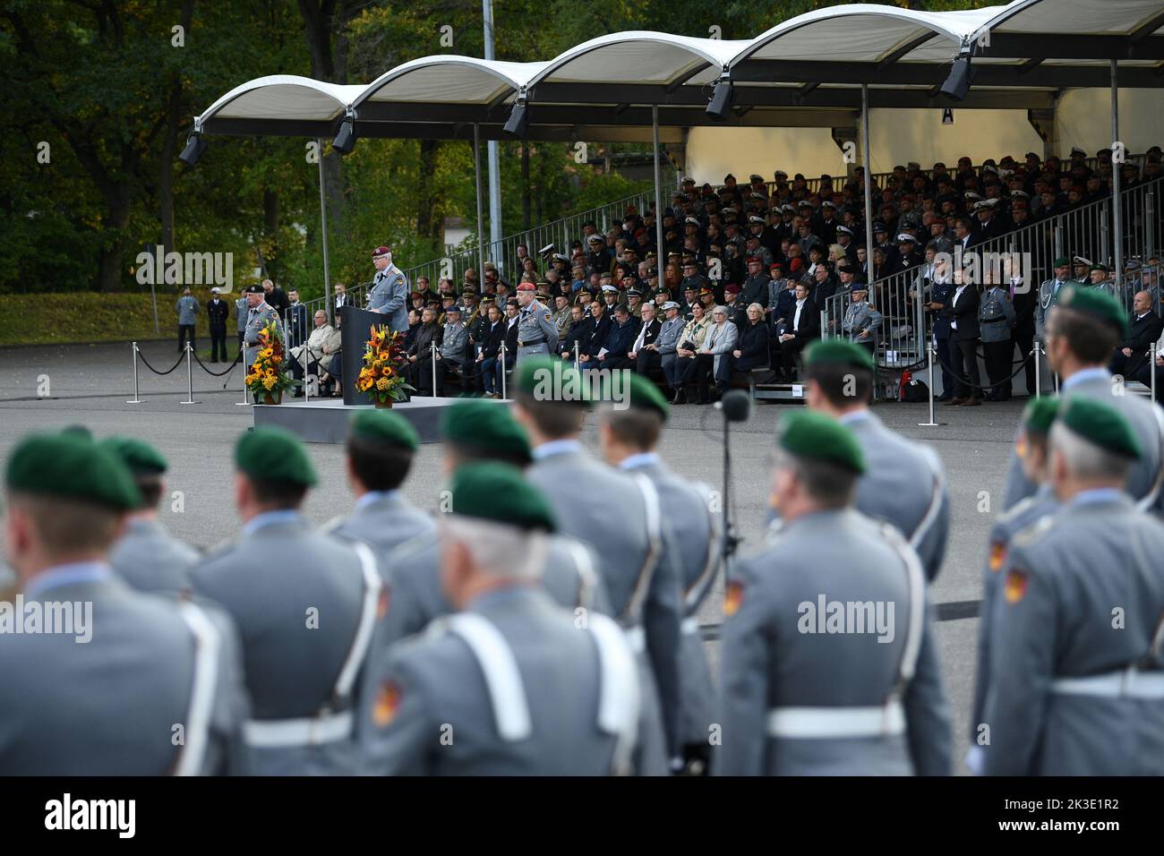 Eberhard Zorn, Inspector General of the Bundeswehr, speaks, as he attends a roll call of the Territorial Command of the German armed forces Bundeswehr, at the Julius-Leber-Kaserne military barracks, in Berlin, Germany September 26, 2022. REUTERS/Annegret Hilse Stock Photo