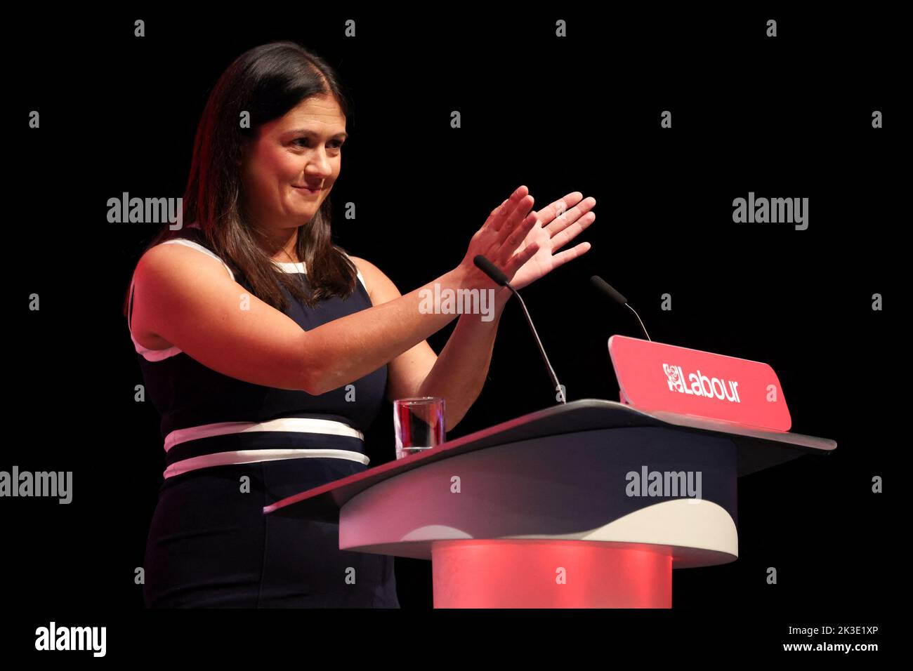 Britain's Shadow Foreign Secretary Lisa Nandy speaks at Britain's Labour Party's annual conference in Liverpool, Britain, September 26, 2022. REUTERS/Phil Noble Stock Photo