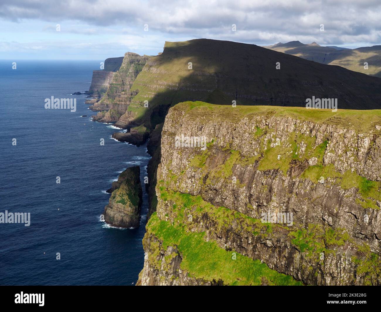 Cliffs of Suðuroy near Lopra, Faroes Stock Photo