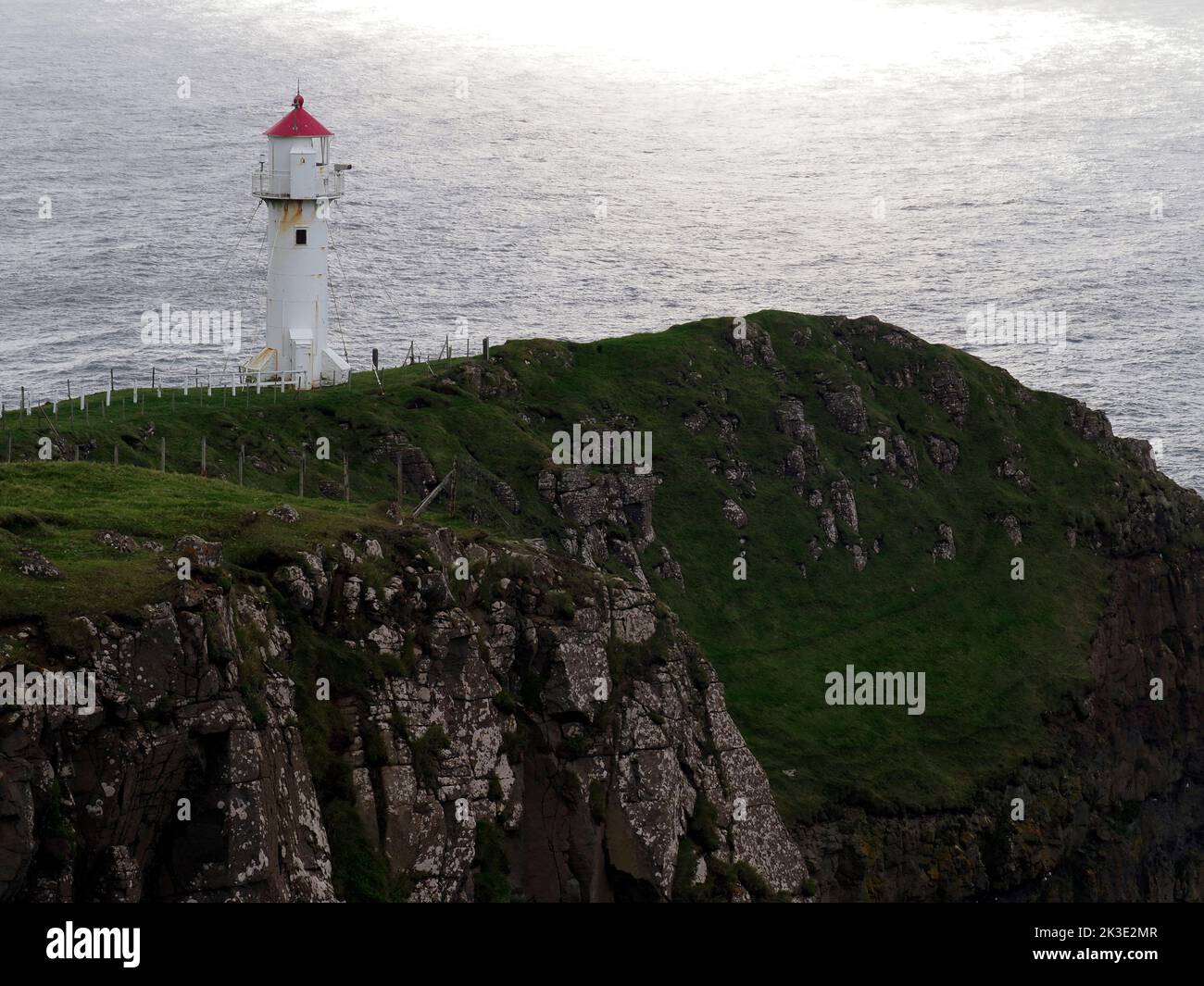 Lighthouse, Akraberg, Suðuroy, Faroes Stock Photo