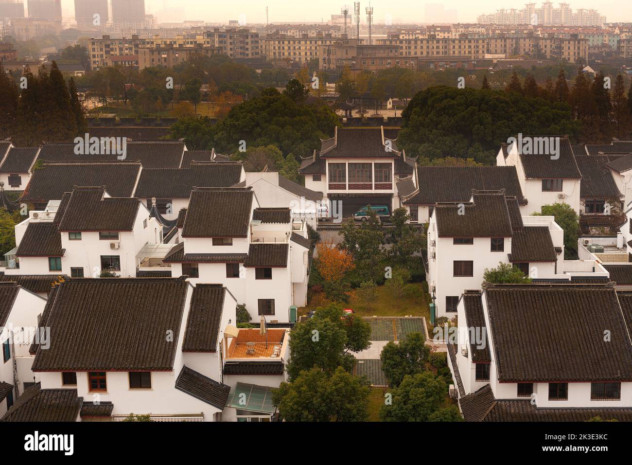 Cityscape of Suzhou, Jiangsu Province, China Stock Photo