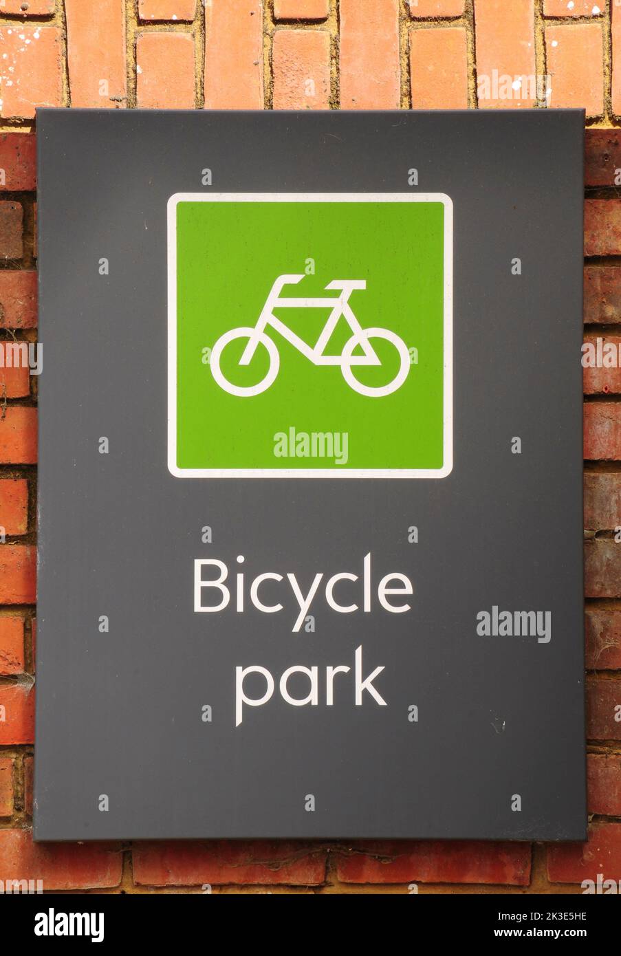bicycle park sign outside Waitrose supermarket in HenleyonThames