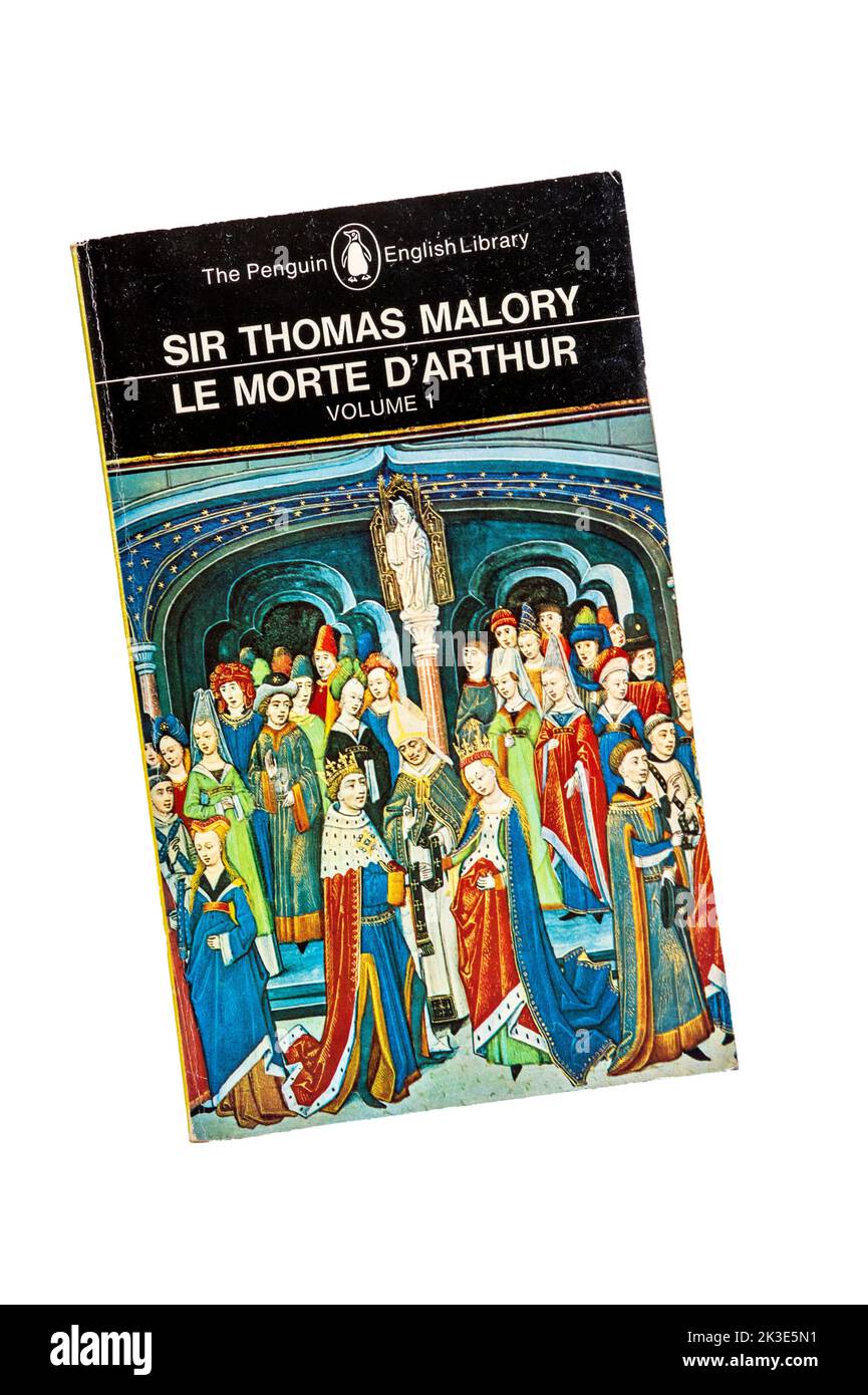 Paperback edition of Le Morte d'Arthur by Sir Thomas Malory. Originally written in the 15th century. Stock Photo