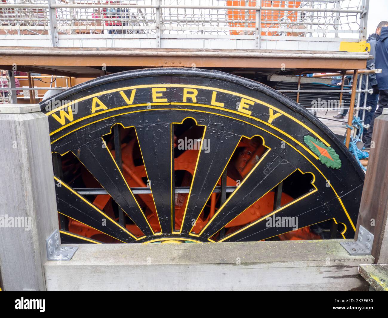 The Waverley, the UK's only seagoing paddle steamer, in Yarmouth, Isle of White, UK. Stock Photo