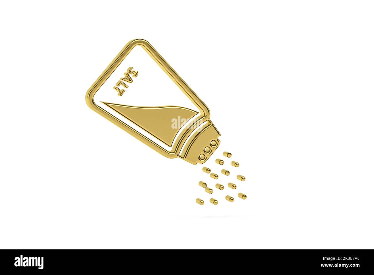 Golden 3d salt icon isolated on white background - 3d render Stock ...