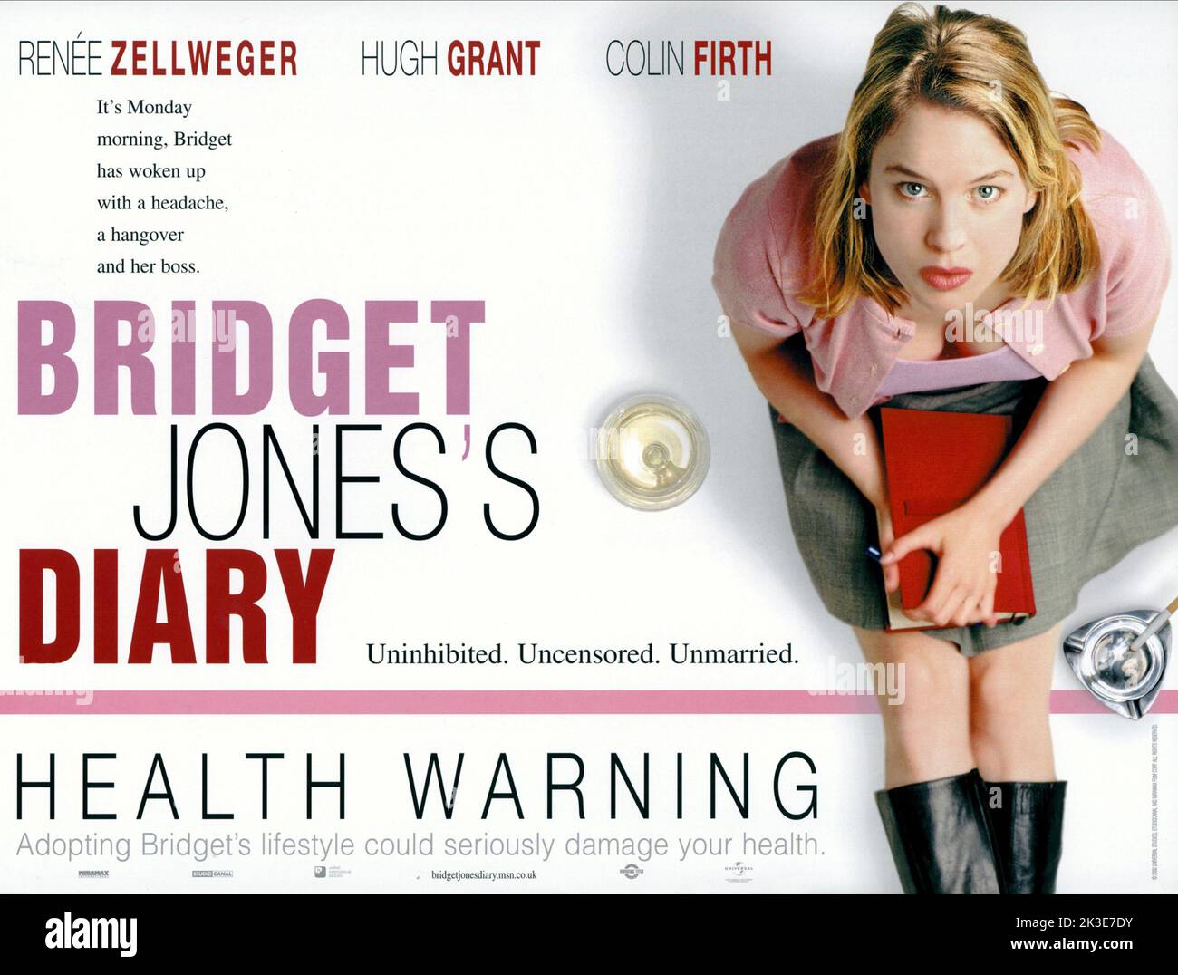 Bridget Jones's Diary  2001. Bridget Jones's Diary  Movie Poster. Renee Zellweger Stock Photo