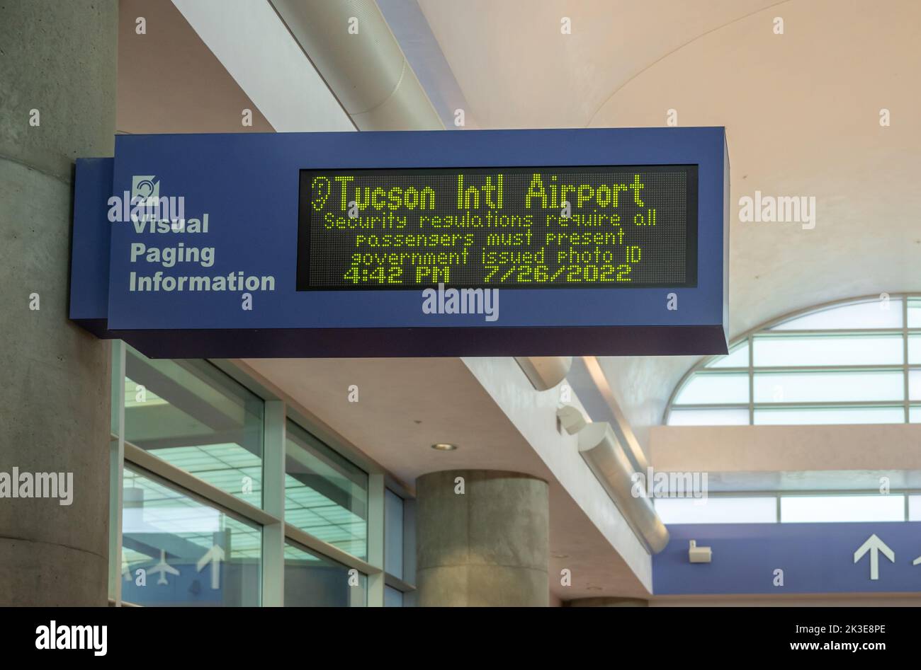 Electronic sign Tucson International Airport Stock Photo Alamy
