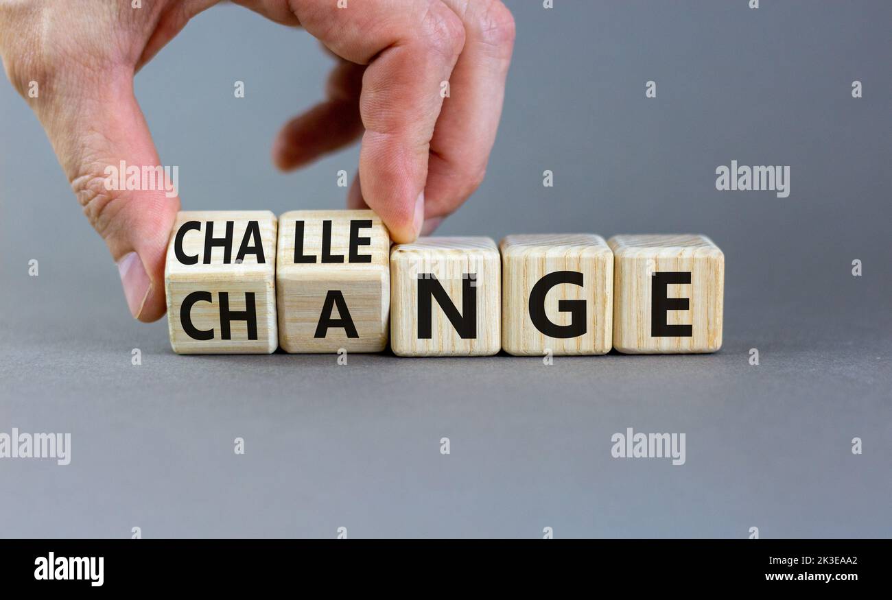 Challenge and change symbol. Concept words Challenge and Change on ...