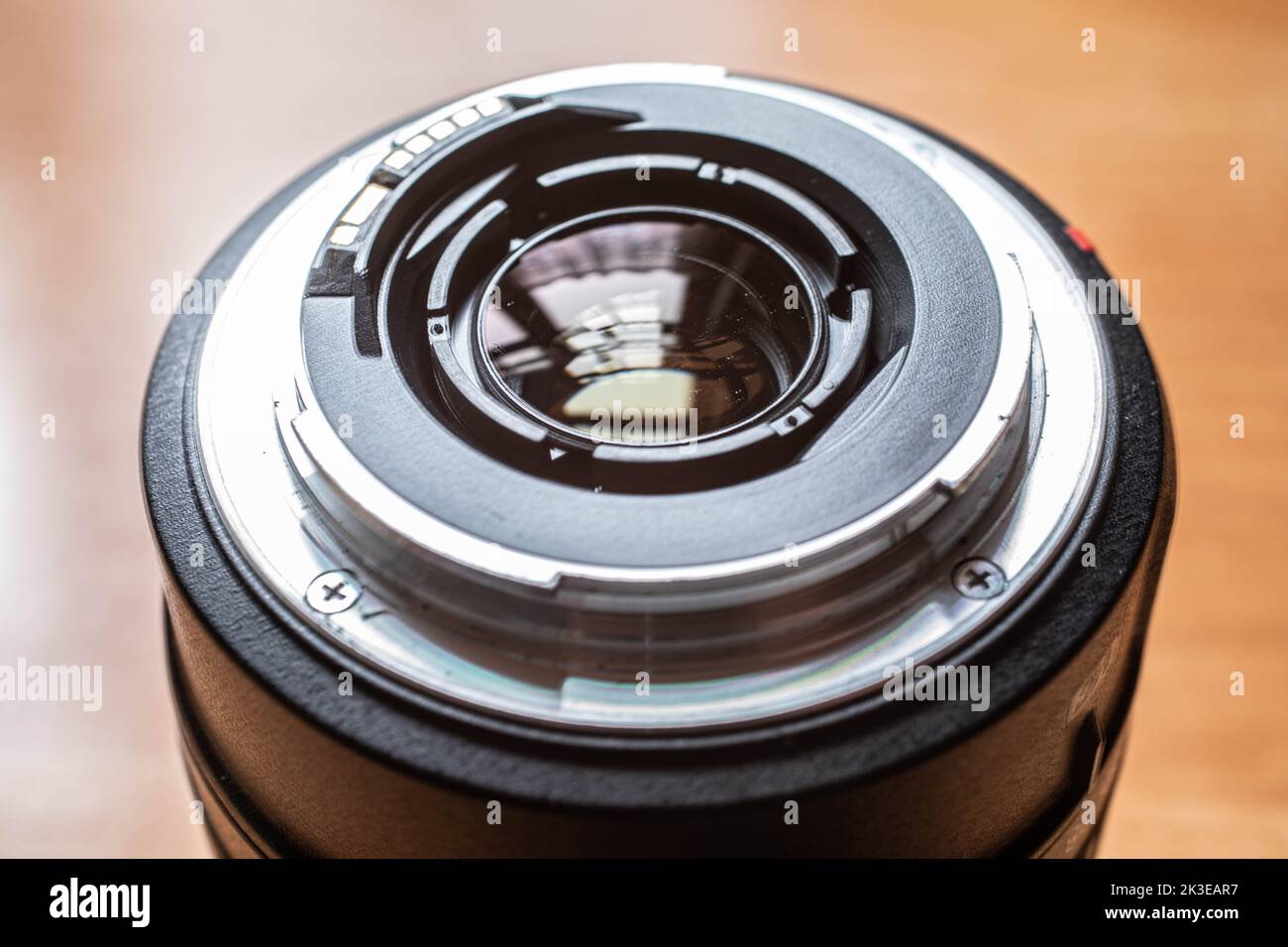 Photo lens with bayonet mount and coated lens Stock Photo