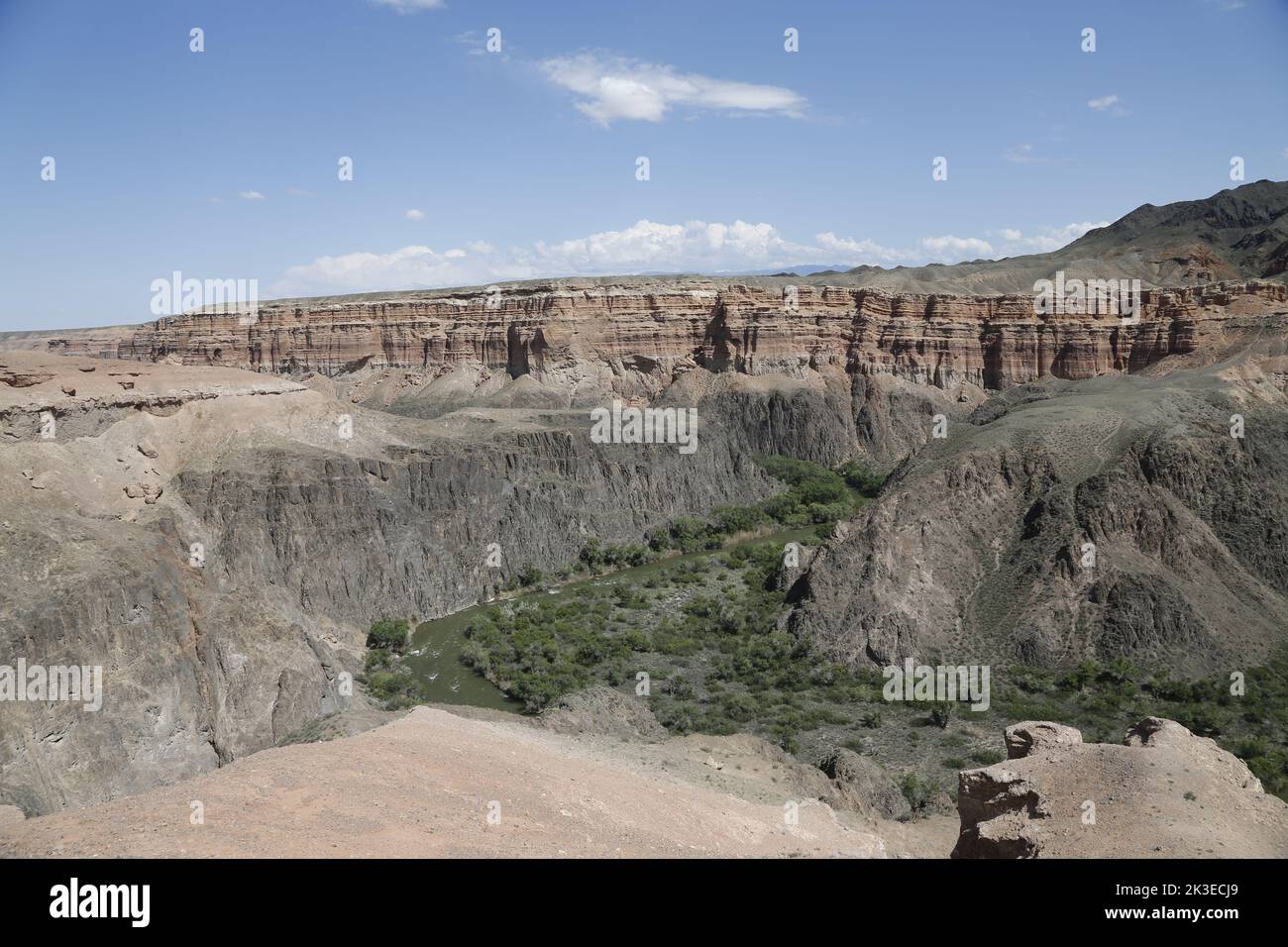 Landscape in Charyn Canyon National Park, Kazakhstan Stock Photo