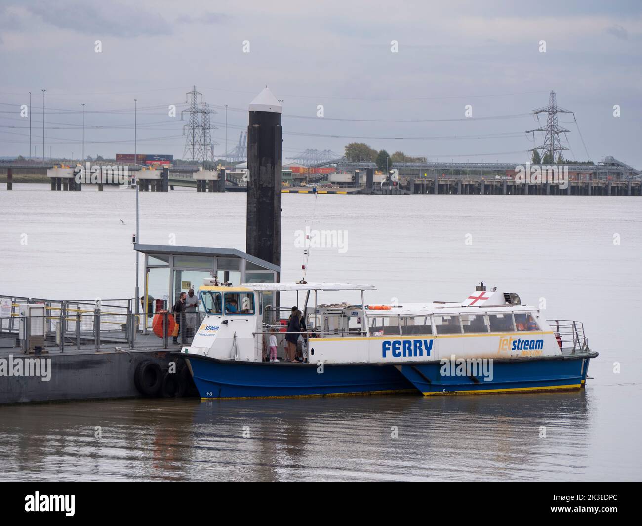 Gravesend Kent UK, The Thames Swift operated by Jetstream tours Tilbury to Gravesend Ferry Stock Photo