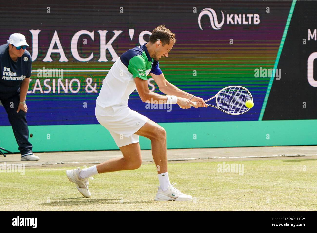 'S-HERTOGENBOSCH, NETHERLANDS - JUNE 12: Daniil Medvedev of Russia during the Mens Singles Final match between Daniil Medvedev of Russia and Tim van Rijthoven of the Netherlands at the Autotron on June 12, 2022 in 's-Hertogenbosch, Netherlands (Photo by Joris Verwijst/BSR Agency) Stock Photo