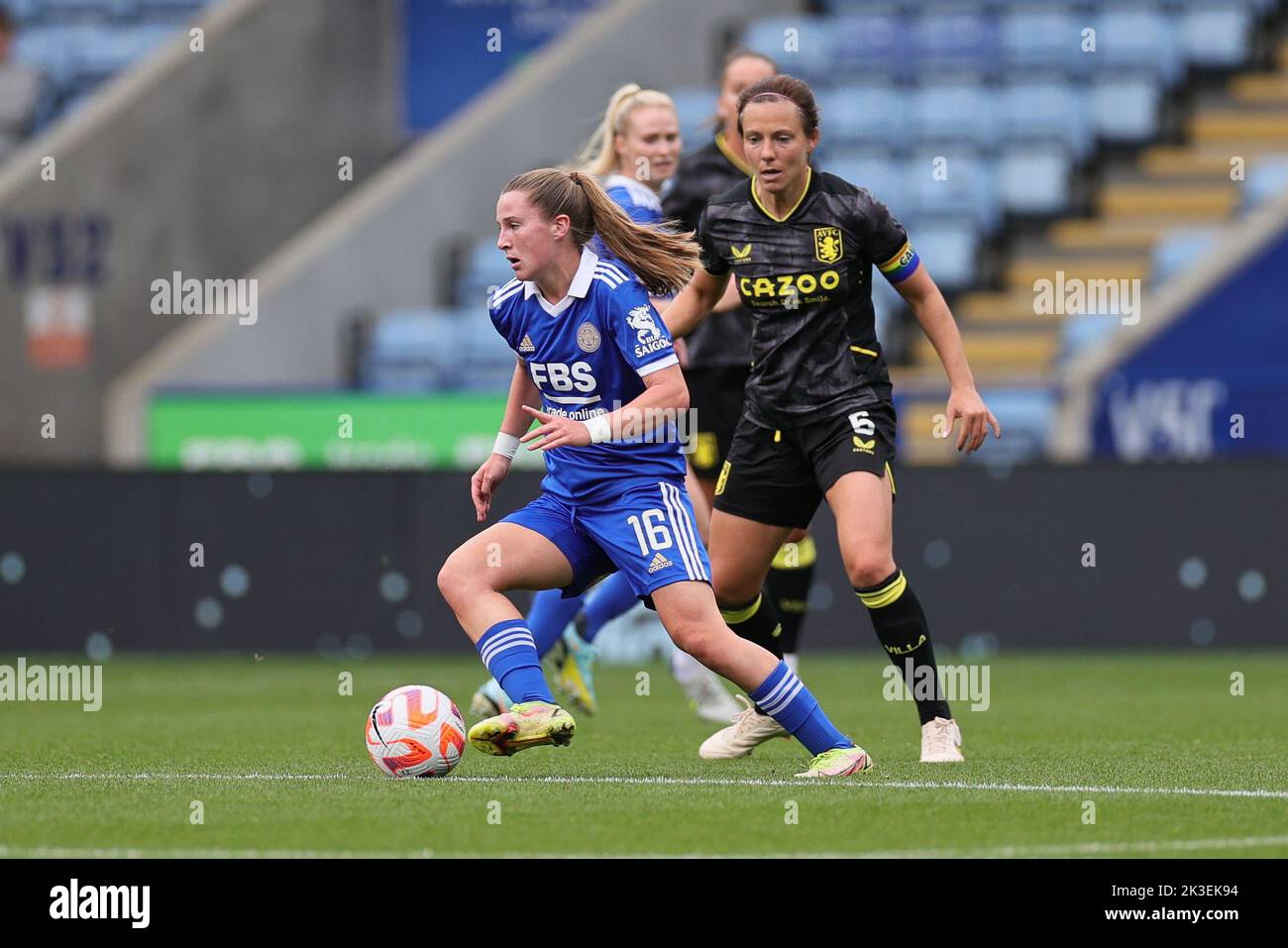 Leicester, UK. 25th Sep, 2022. Leicester, England, September 25th 2022: Carrie Jones (16 Leicester City) in action during the Barclays FA Womens Super League game between Leicester City and Aston Villa at the King Power Stadium in Leicester, England. (James Holyoak/SPP) Credit: SPP Sport Press Photo. /Alamy Live News Stock Photo