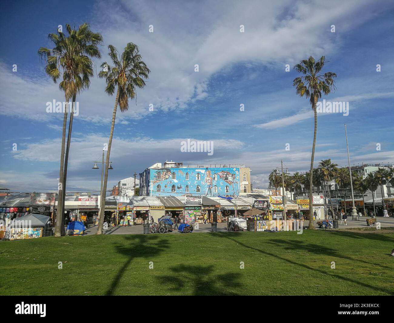Venice, USA - March 5, 2019: scenic beach promenade in Venice, USA. Stock Photo