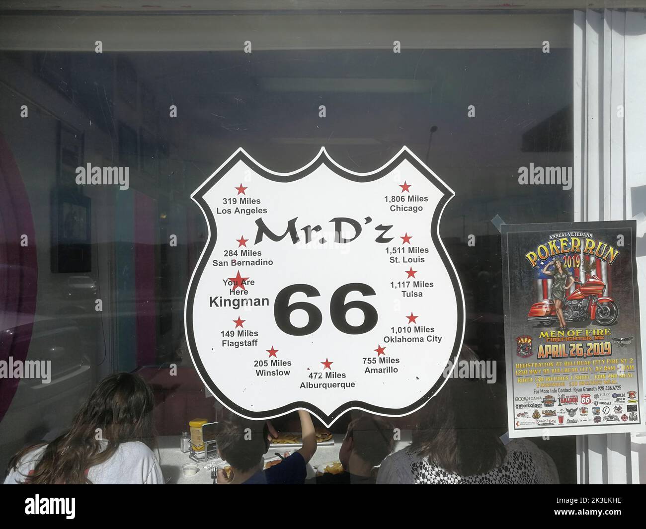 Kingman, USA - March 9, 2019: signage at a restaurant at Route 66 in Kingman. Stock Photo